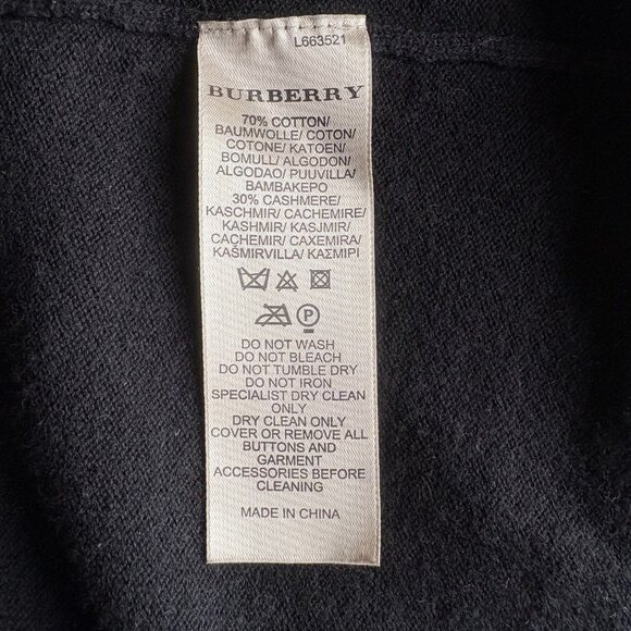 Burberry Elbow Cotton Cashmere Patch Cardigan with Pockets - Picture 7 of 7